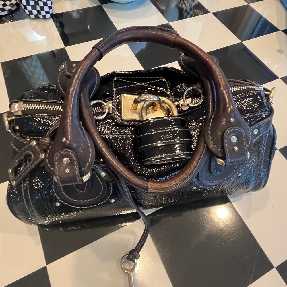 Chloe - black patent leather Paddington